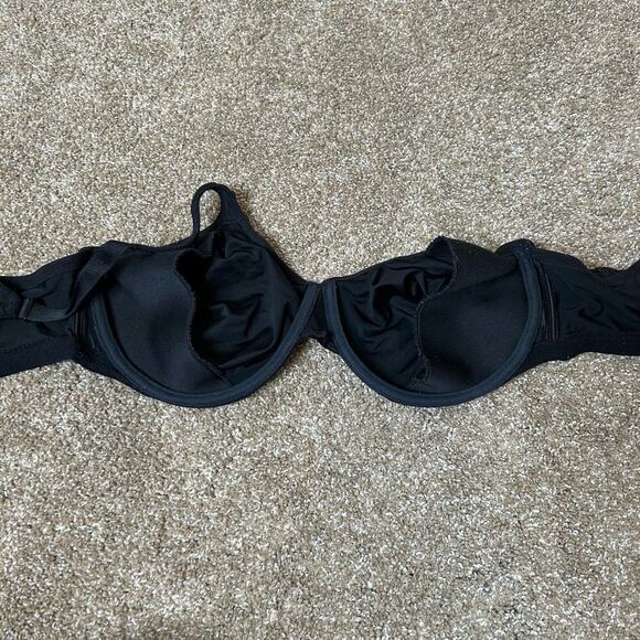 Wacoal bra 38 DD black lace underwire no padding satin inside pocket for padding - Picture 2 of 4
